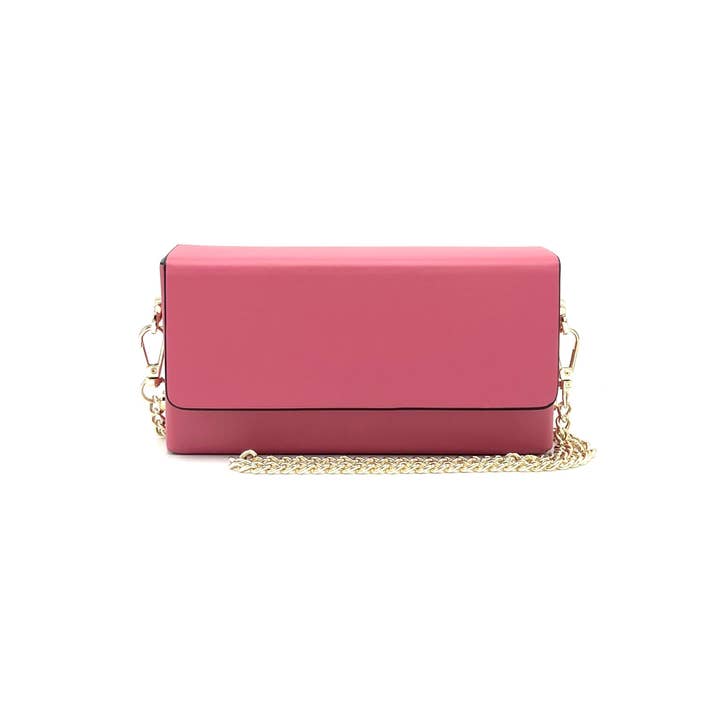 Suie Valentini srl - Wholesale Clutch Bag - Women's - Genuine leather mini clutch bag with chain, Made in Italy, art. 112590
