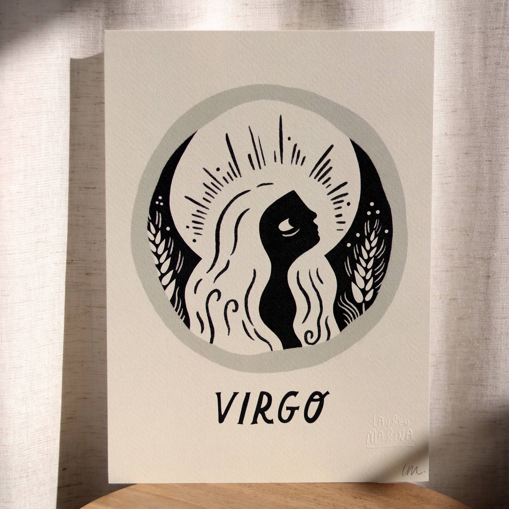Lauren Marina - Wholesale Art Print - Virgo Zodiac Star Sign Art Print1