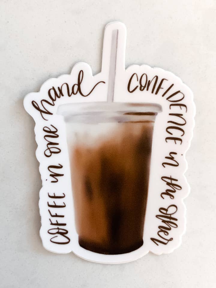 Coffee & Confidence Sticker | 2.5x3 in. for wholesale by The Shook Nook