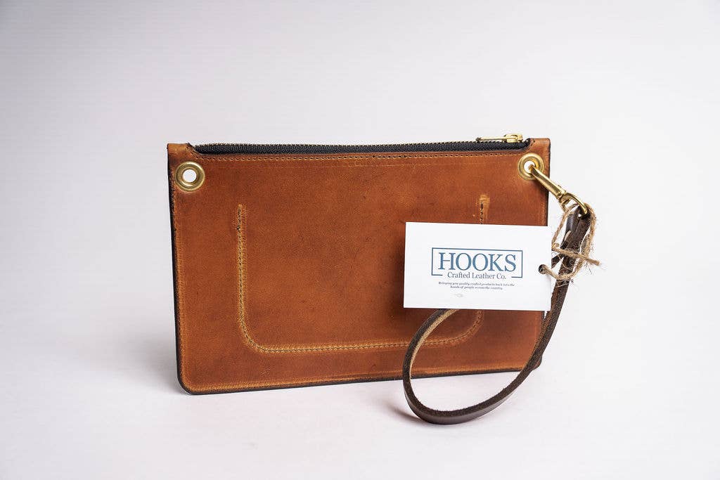 Hooks Crafted Leather Co. – Engroshandel Clutch - Dame – Naturlig Dublin Clutch Pung3