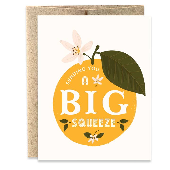 Sending You a Big Squeeze Citrus Greeting Card for wholesale by Paper Farm Press
