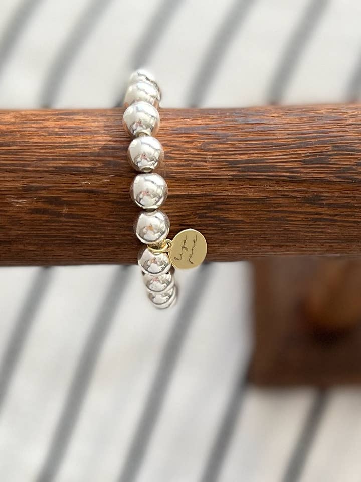 8mm sølv hæmatit armbånd for engroshandel hos Liza June