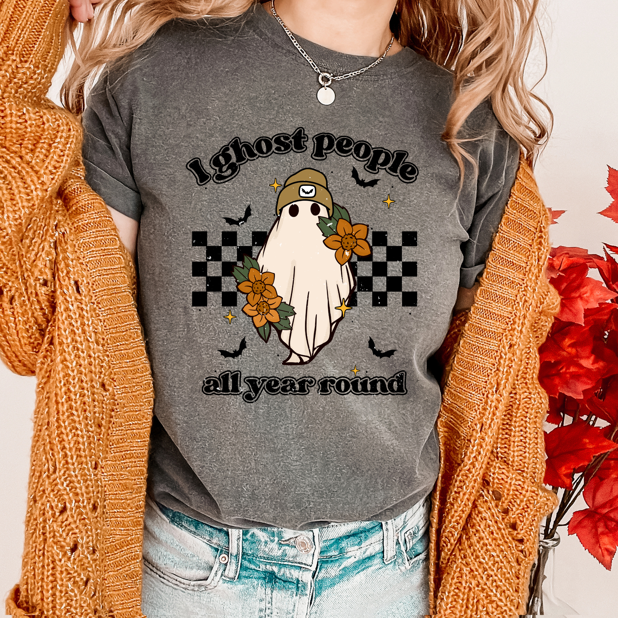 KA3 Stitch & Print - Wholesale Screen Printed T-Shirt - Women's - I ghost people all year round Tee5