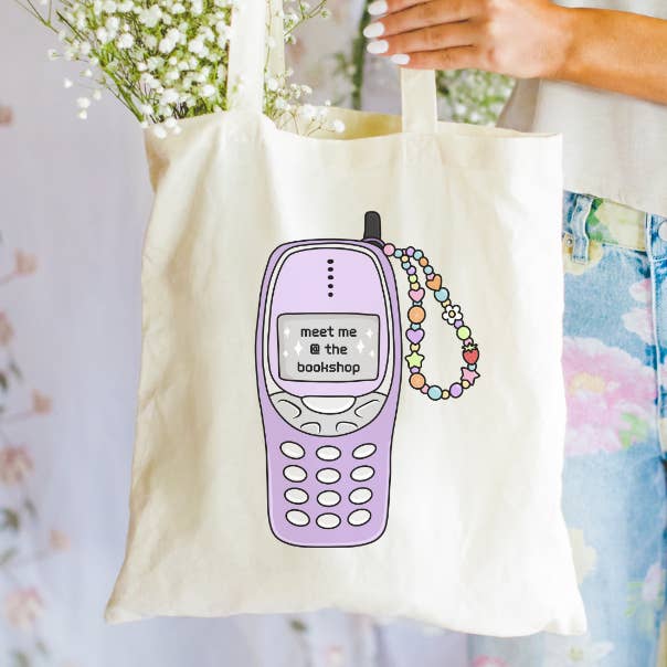 Y2K Bookshop Tote Gift for Readers - Romance Reader Tote Bag for wholesale by Literari Goods, Co | Book Themed Candles + Gifts