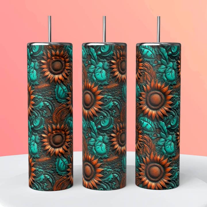 BICCHIERE GIRASOLE IN PELLE LAVORATA per la vendita all'ingrosso da parte di Mama’s Grit and Grace