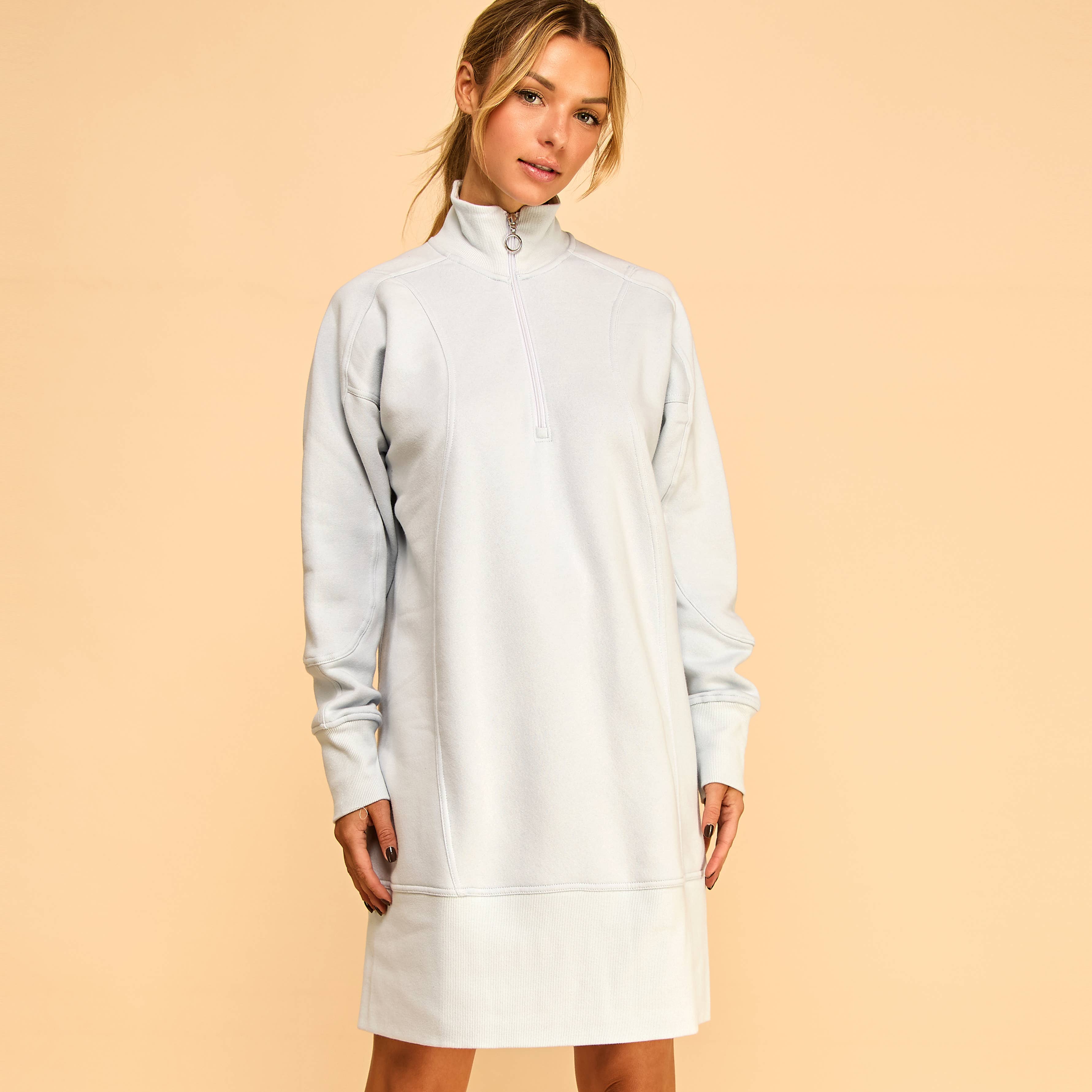 FREEZIA - Vente Robe – femme - SWEAT-SHIRT ZIPPÉ EN TISSU ÉPONGE FRANÇAIS, ROBES DÉCONTRACTÉES-FZ0010-D115