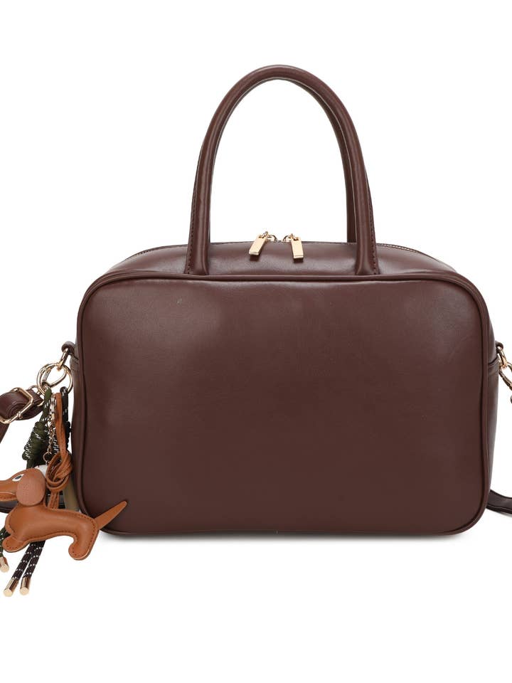 Strukturierte Box Satchel Handtasche Umhängetasche Hundecharm für den Großhandel von Ellas Trading