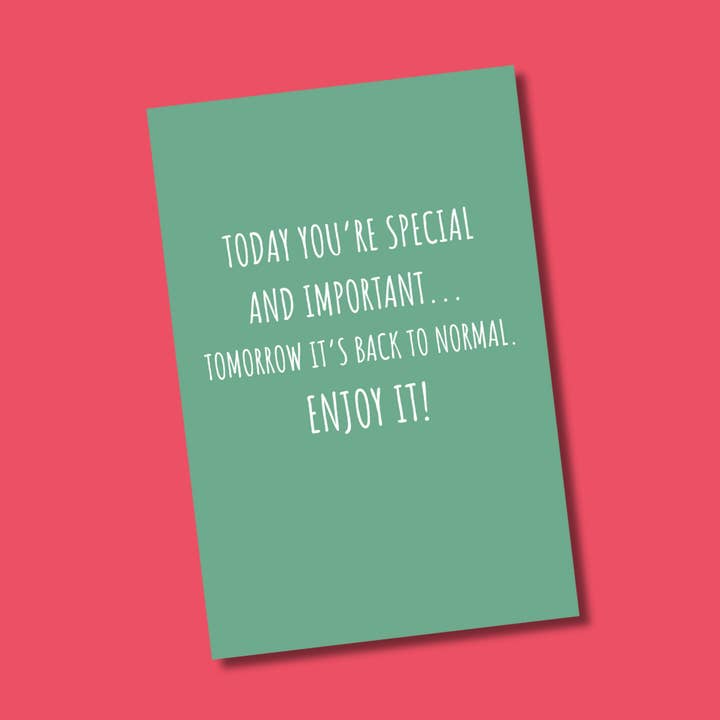 PREORDER - Today You're Special and Important. for wholesale by Two Brits Print Co