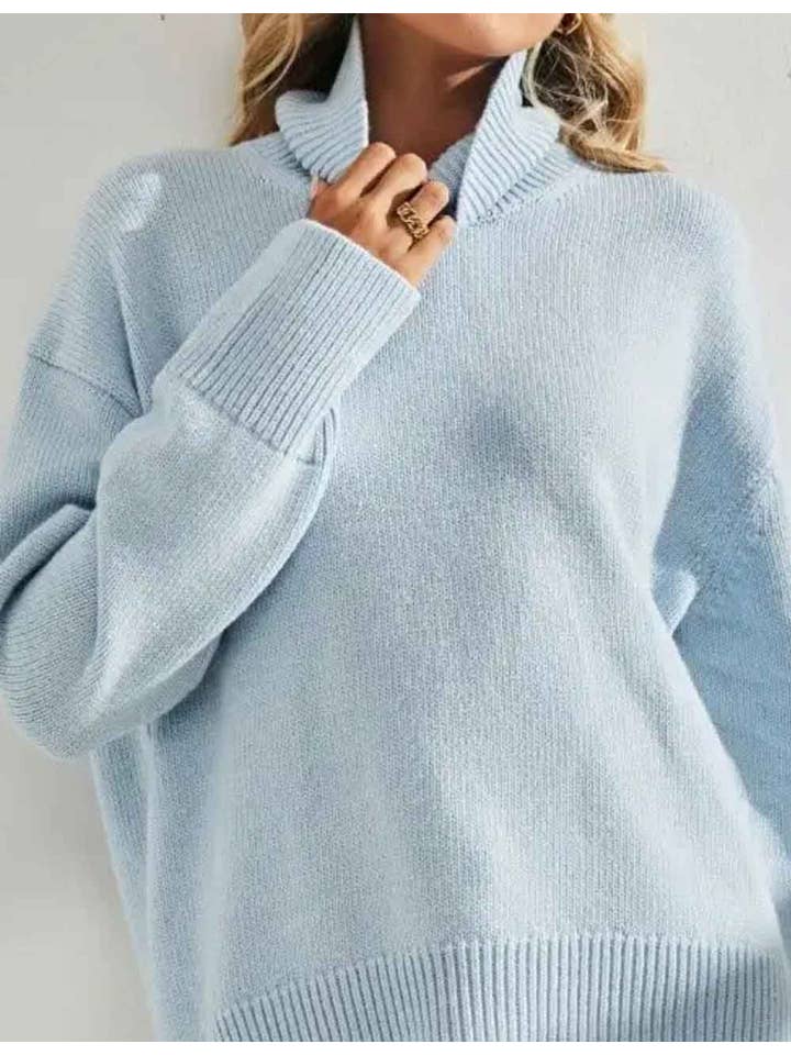 Sweetkama - Wholesale Knit Sweater - Women's - Ladies Solid Color Turthleneck Long Sleeves Knit Sweater2