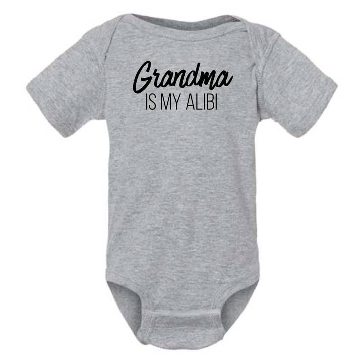 dkhandmade - Wholesale Bodysuit (Non-Footed) - Baby - GRANDMA IS MY ALIBI BABY ONESIE3