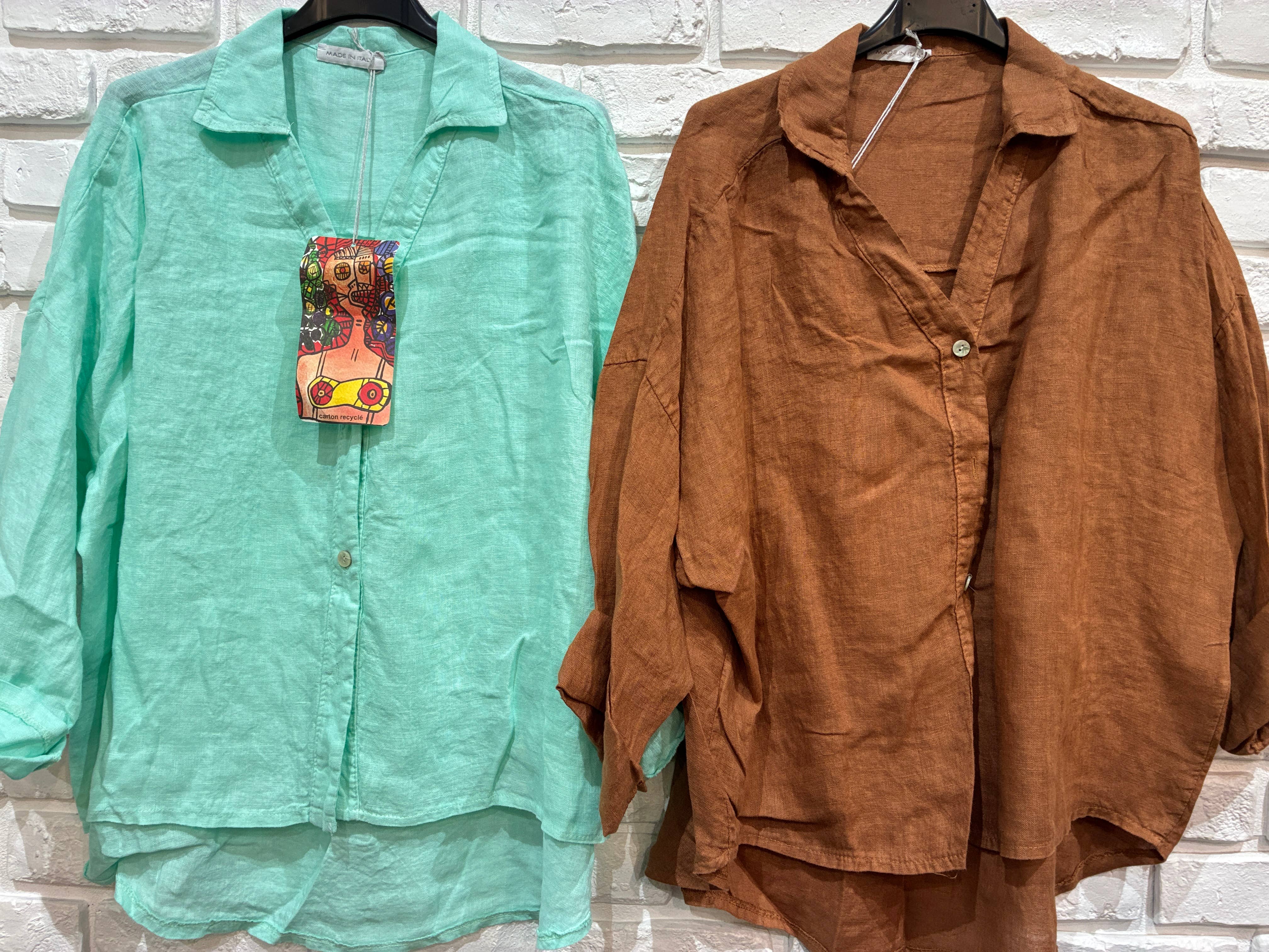 la maison des fibres naturelles – Engroshandel Skjorte med buttondown – til kvinder – Hørskjorte med sidelommer og bagplissering35