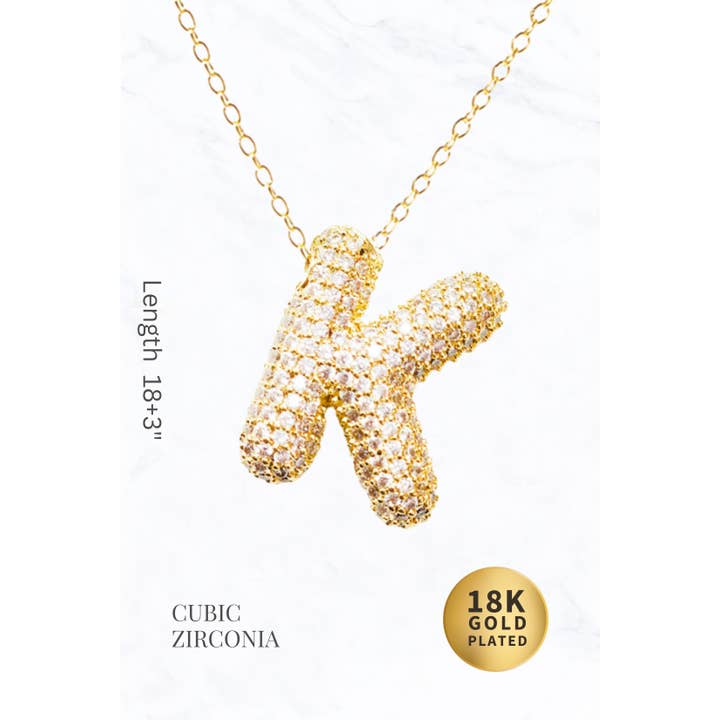 Suzie Q USA - Wholesale Pendant/Charm Necklace - Bubble Initial Necklace5