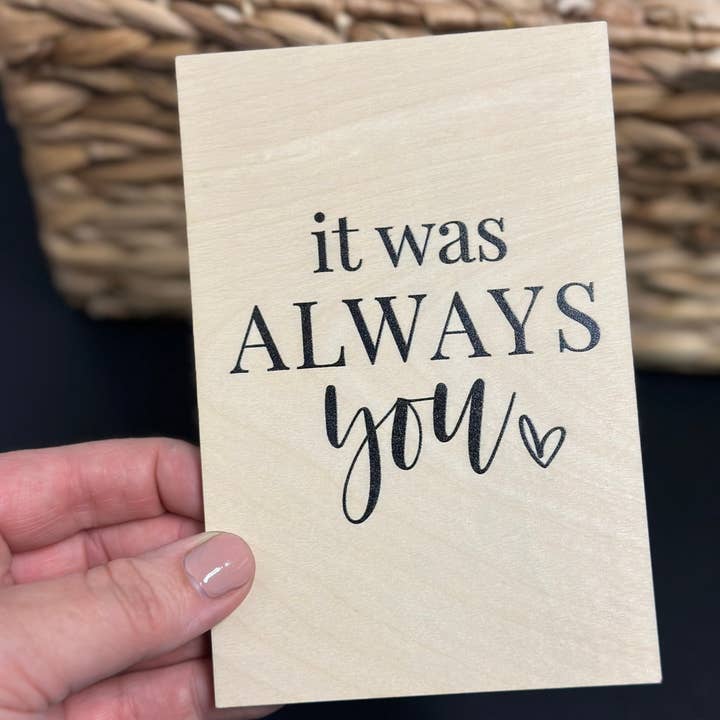 Carte de vœux en bois It was always you pour la vente par Teele and Co.
