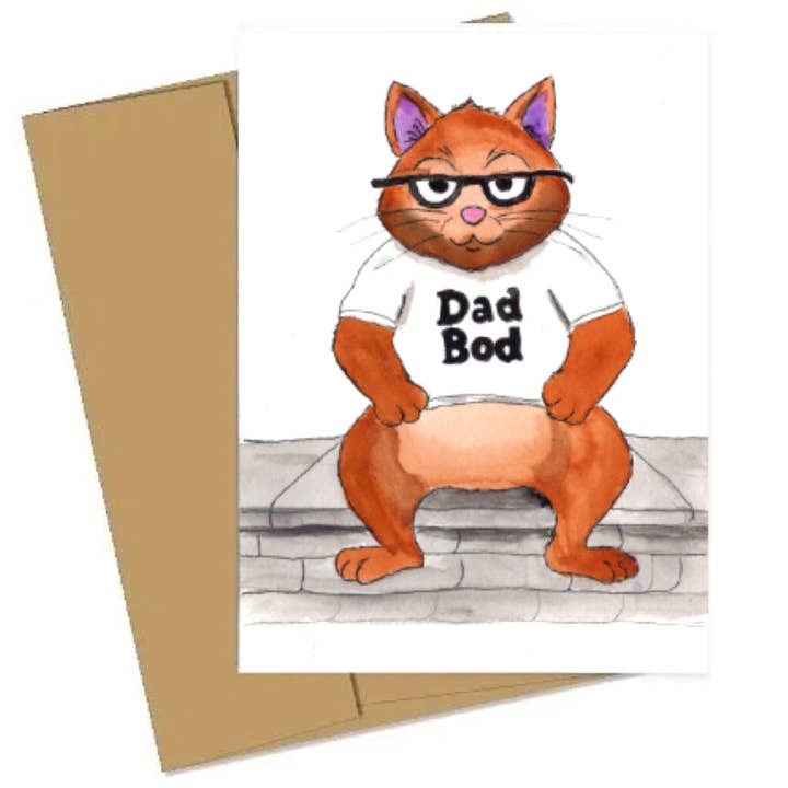 Cartão de Cumprimentos Feito à Mão - Corpo de Pai por atacado de Johnnerdraws