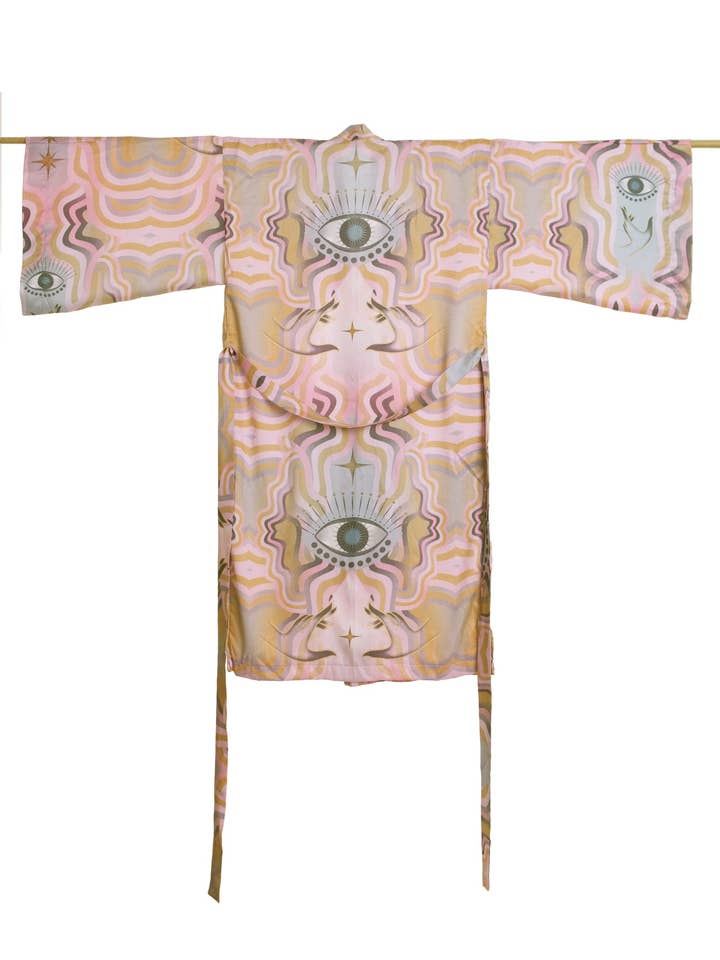 Multicolored Trust Your Soul Furisode Long Kimono no fringes for wholesale on Faire5