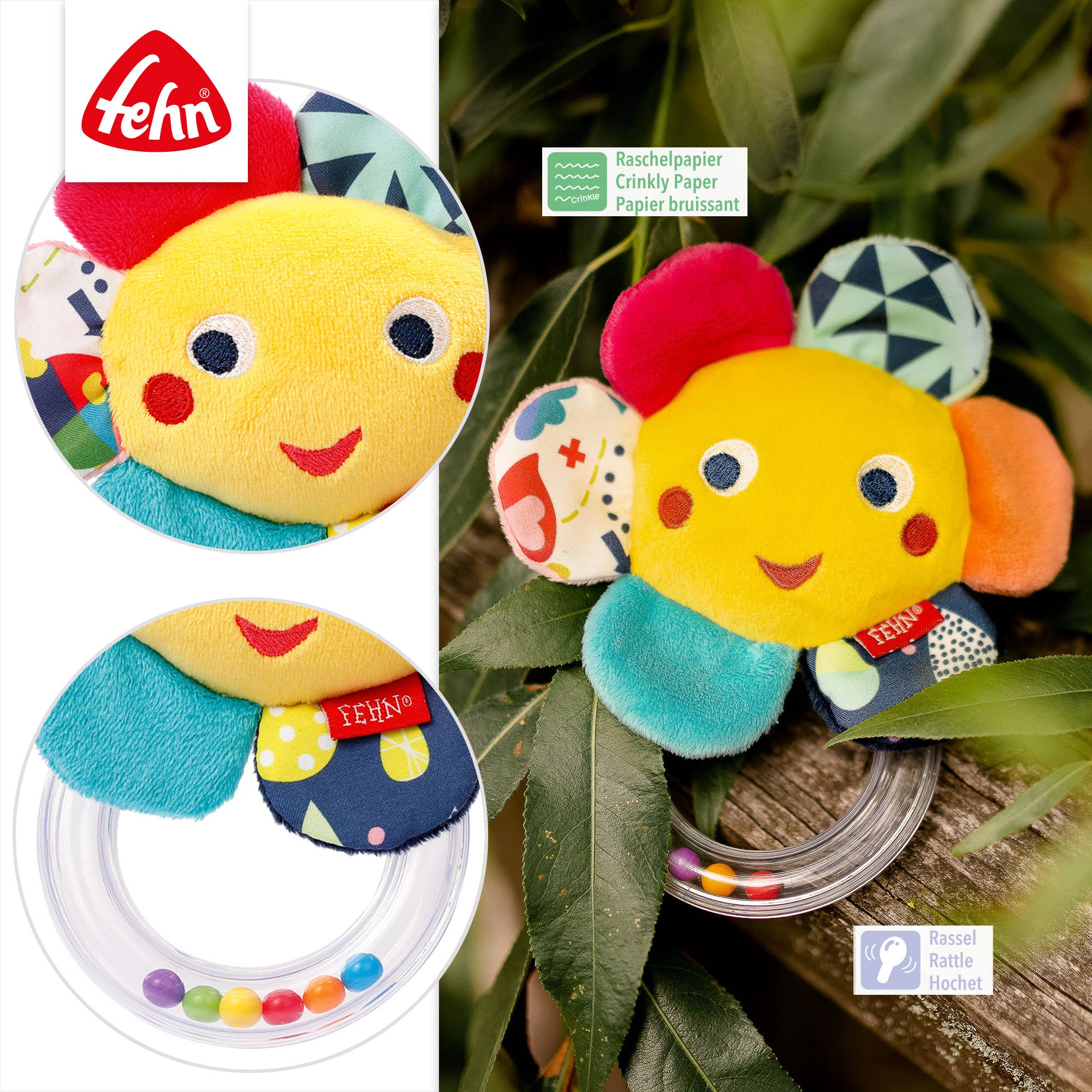 Fehn - Vendita all'ingrosso Sonaglio - Neonati - Ratselring Blume - Griffling/Giochi per le abilità motorie3