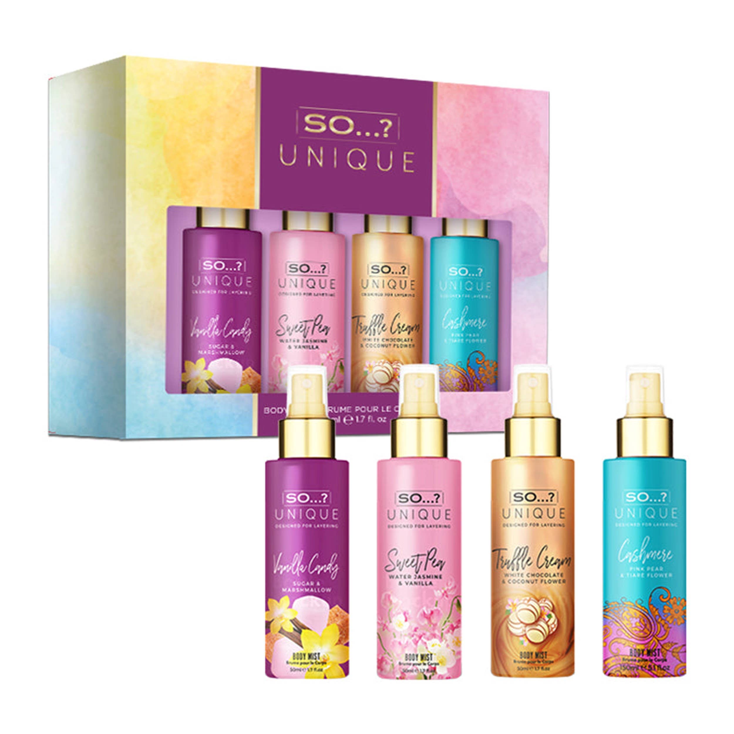 BEAUTY FOULE DIFFUSION - Wholesale Face & Body Mist/Water - BODY MIST SET 4 X 50ML - SO…? UNIQUE0