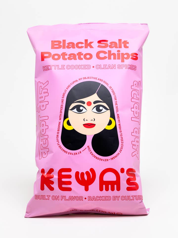 Black Salt Potato Chips 6oz case
(12 pack) for wholesale by Keya's Snacks