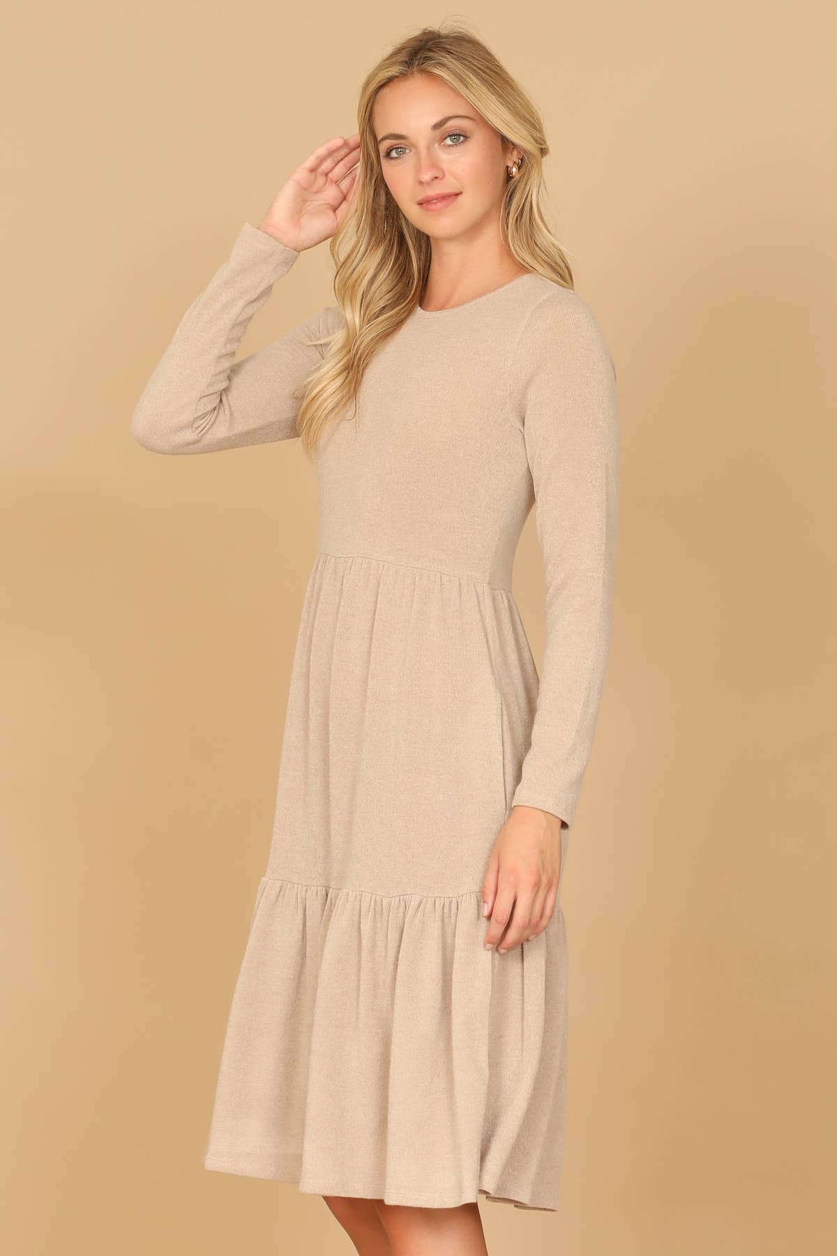 You & Me - Vente Robe – femme - ROBE À PLUSIEURS NIVEAUX EN CHAMBRAY À MANCHES LONGUES ET COL ROND YMD10121V18