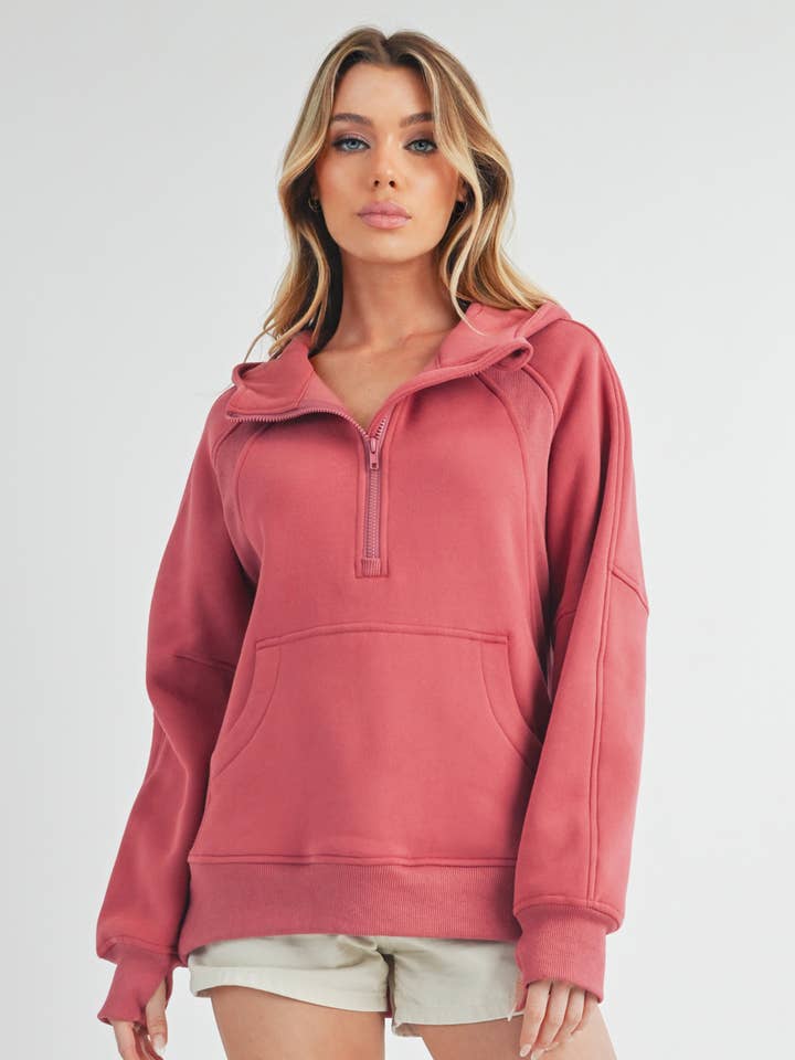 AEMI + CO - Wholesale Hoodie - Women's - 990DK Long Drea Half-Zip Hoodie