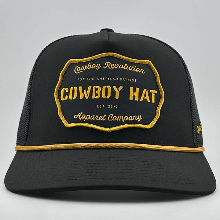 "Cowboy Hat" Black - Patch Trucker Hat for wholesale by Cowboy Revolution Apparel Co.