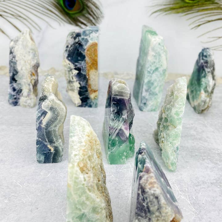Rock Paradise - Wholesale Spiritual Stone/Crystal - Fluorite Cut Base Crystals - By Weight - (RK26)