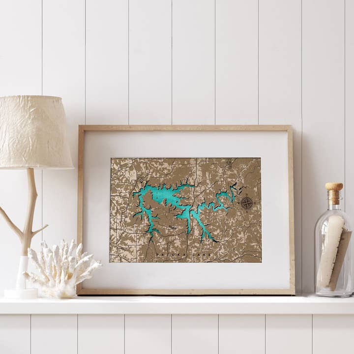 Lake Map To Decorate. Wooden Lake Map. for wholesale by Kustwood