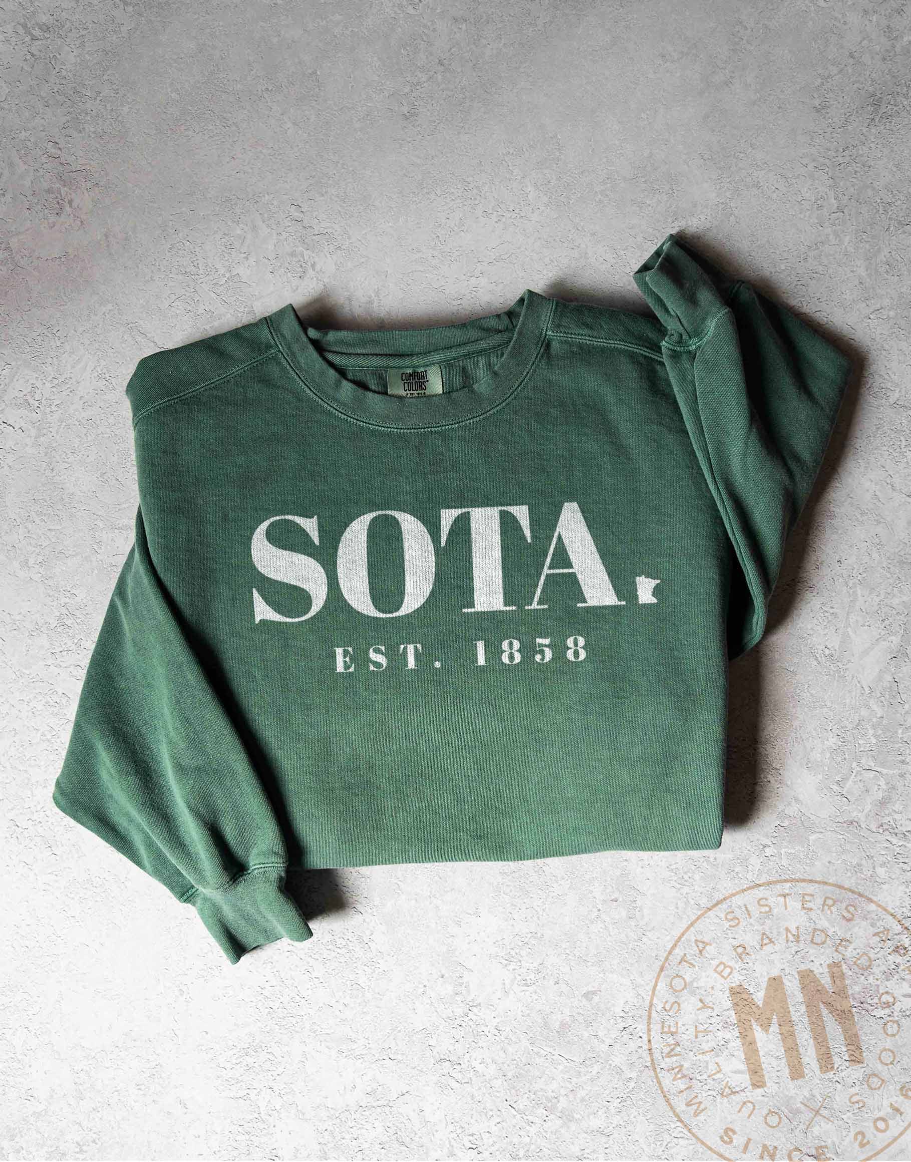 Minnesota Sisters - Wholesale Graphic Sweatshirt - Unisex - Sota Graphic Sweatshirt - 'Est. 1858' Minnesota State Design4
