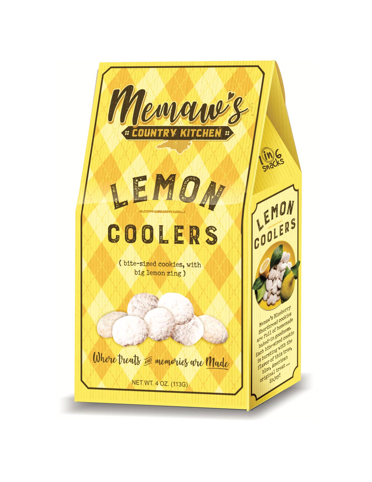 1 in 6 Snacks- Carolina Kettle chips - Wholesale Cookie - Lemon Coolers Memaws Country Kitchen Case(8 boxes)