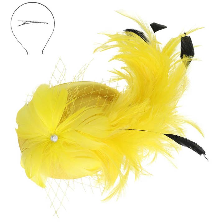 SP Sophia Collection - Wholesale Fascinator Hat - Women's - 3-Piece Bow Netted Fascinator Headband and Clip