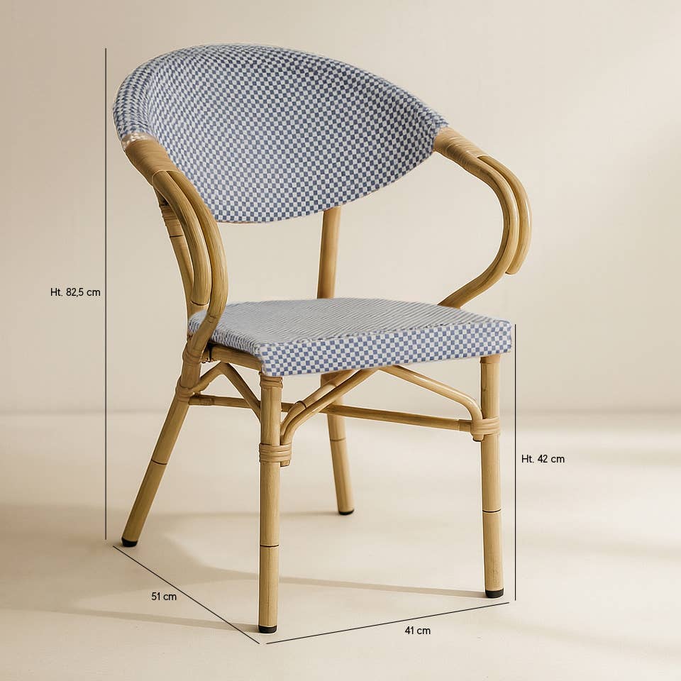 Now's Home - Wholesale Chair - SET OF 2 BLUE TEXTILENE TABLE CHAIRS RATTAN-LOOK AMALFI5