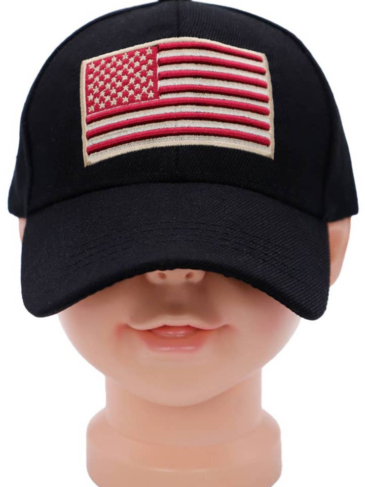 Berretto da baseball vintage per bambini con bandiera americana con toppa per la vendita all'ingrosso da parte di Cap Zone