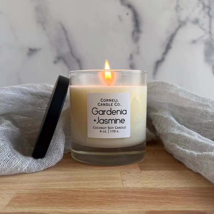 Cornell Candle Co. - Wholesale Jar/Filled Candle - Gardenia+Jasmine 6 oz. Coconut Soy Candle