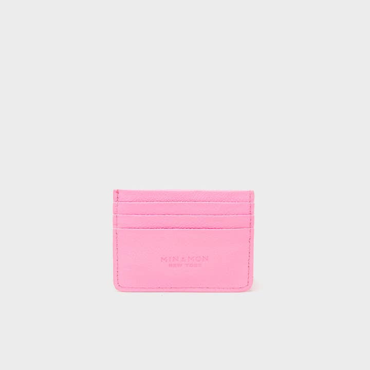 Min & Mon - Wholesale Card Holder - Women's - Filium Bubblegum Pink Leather Cardholder - All Over Eyes Embroidery1