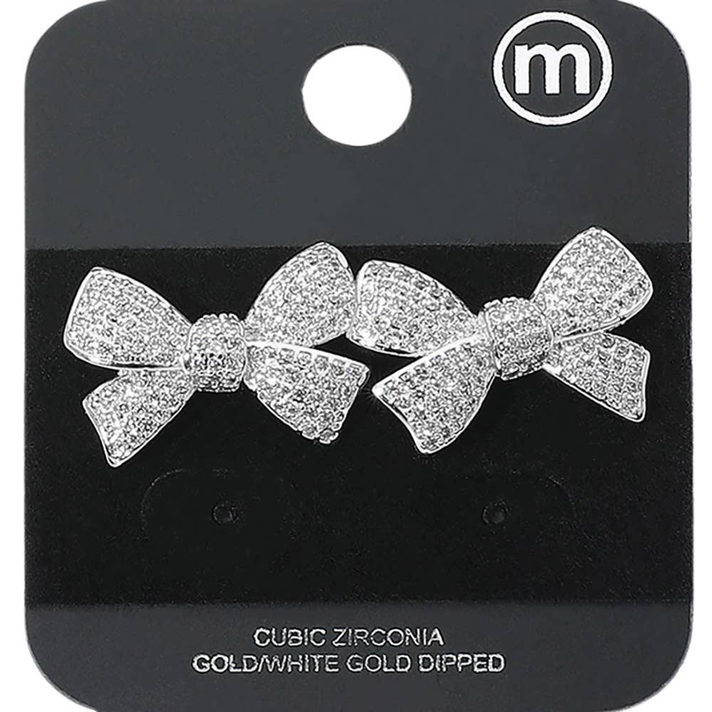 Sensibling Corp. - Wholesale Knopjes/oorstekers - Met goud vergulde CZ-steen geplaveide strikoorstekers2