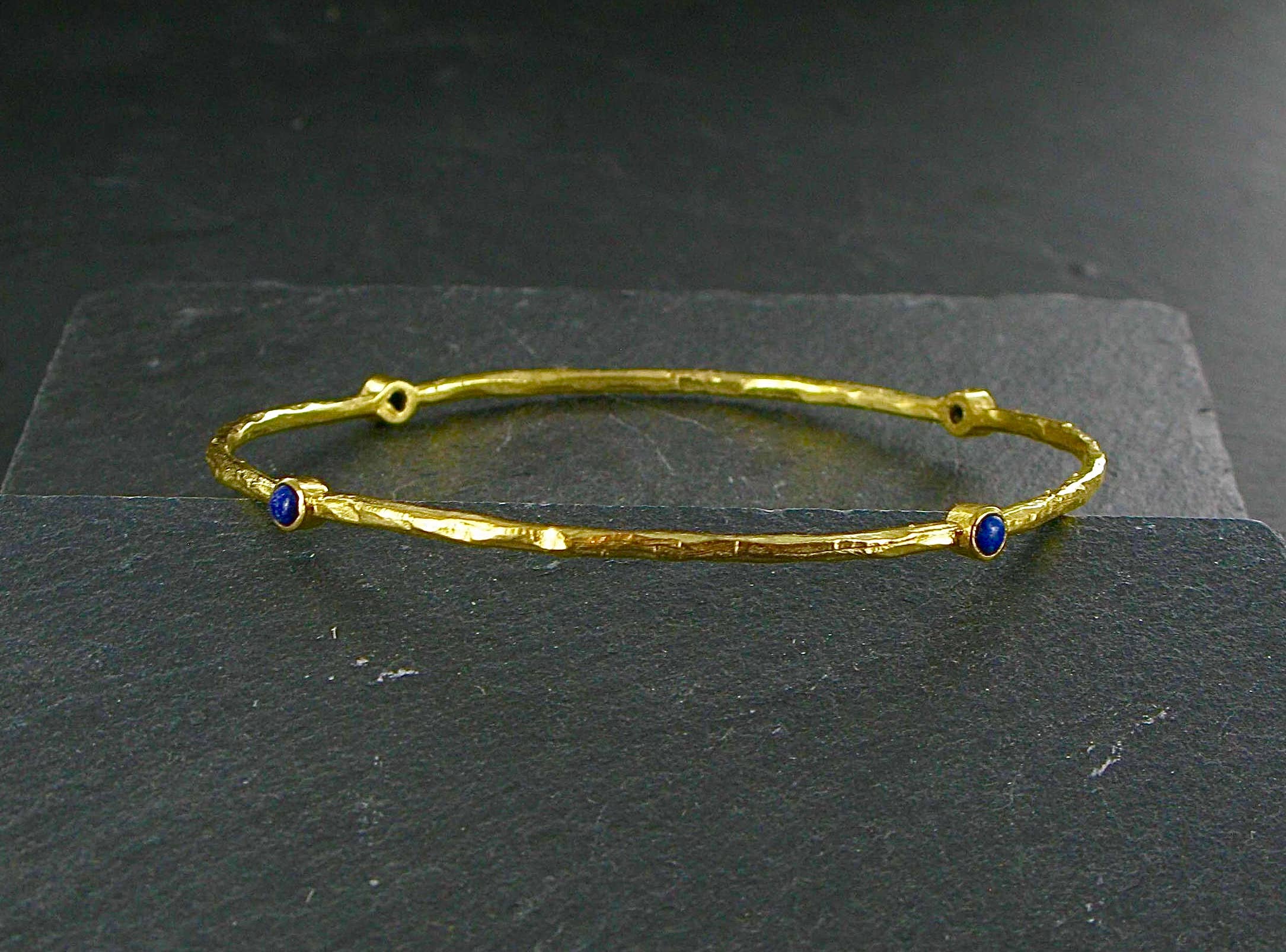 Siren Silver Ltd - Wholesale Bangle Bracelet - Fine Gold Plated Brass Stone Bangle3