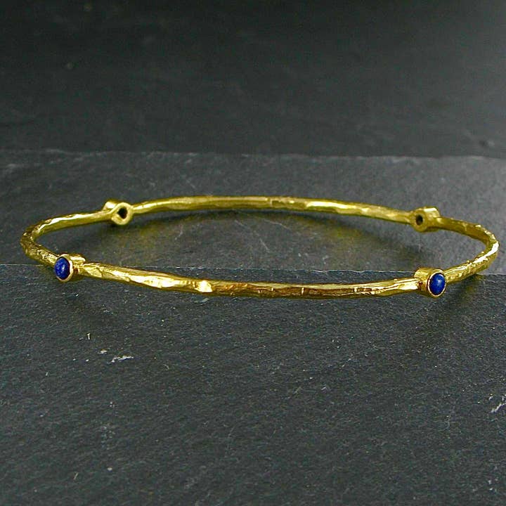 Siren Silver Ltd - Vente Bracelet jonc - Bracelet jonc en laiton plaqué or avec pierres3