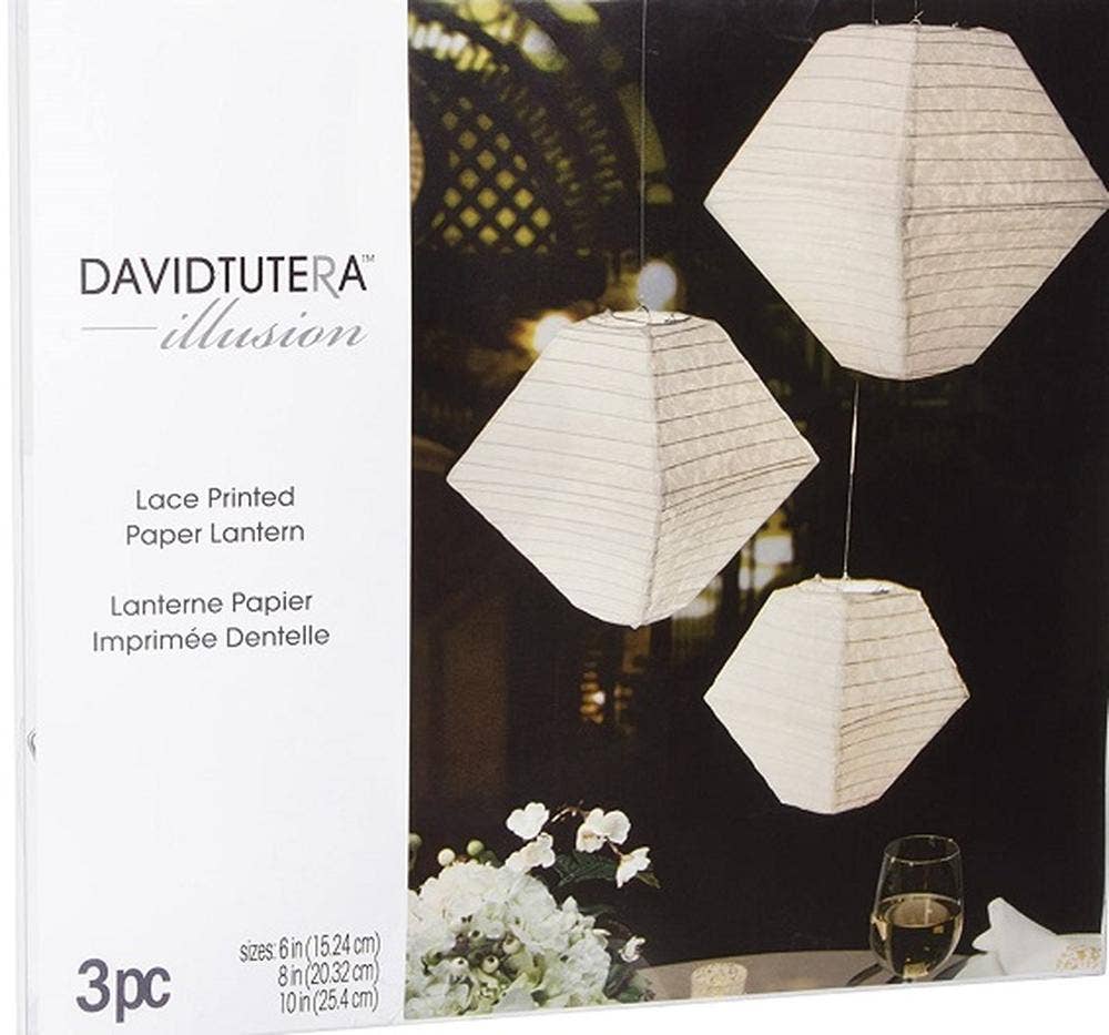 Factory Direct Craft – wholesale Decorative tabletop object – Lace Printed Paper Lanterns (Pack of 3)1