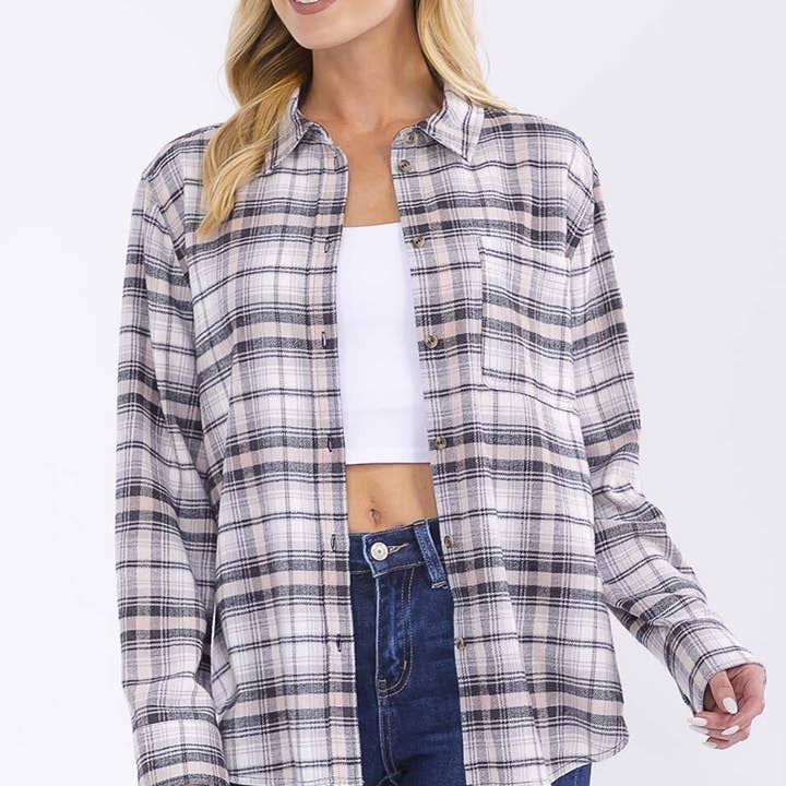 10277TN - Chemise classique à manches longues à carreaux avec boutons pour la vente par IWT Brands