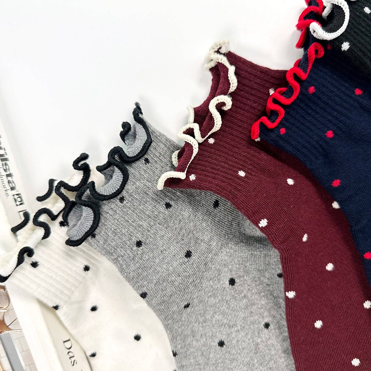 7DAYSSOCKS - Wholesale Socks - Women's - Women's Crew Frill Dot Socks5