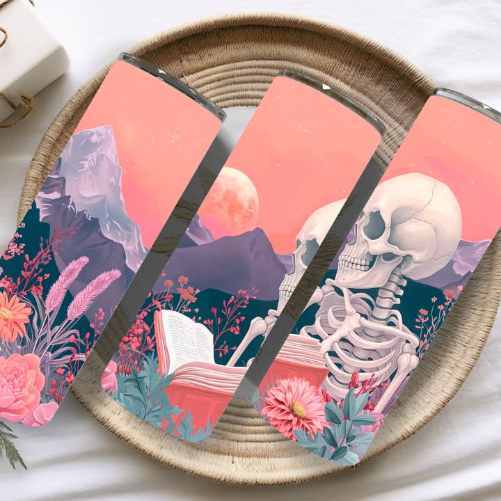 Copos de Leitura Skeleton 20 oz Skinny Isolados por atacado de Full Moon Arts & More