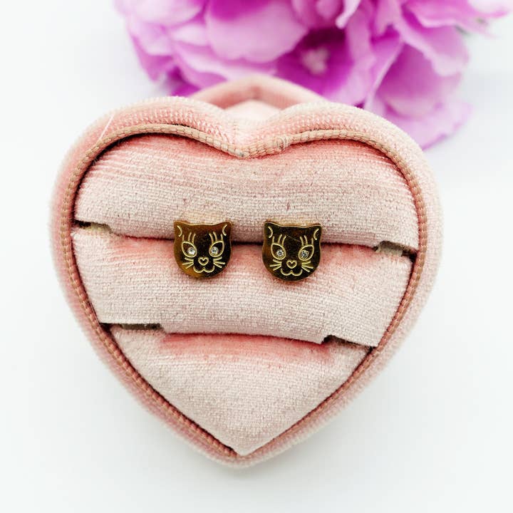 Daemon srls - Wholesale Stud/Post Earrings - MEOW - ACCIAIO INOSSIDABILE ~ Orecchini bottone a forma gattino3