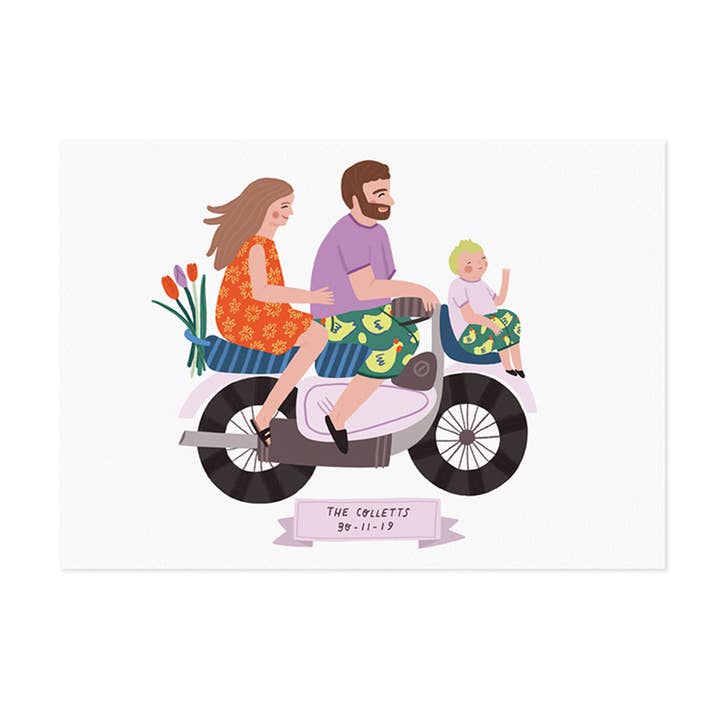 Motor Bike Personalised Portrait for wholesale by Lauren Radley