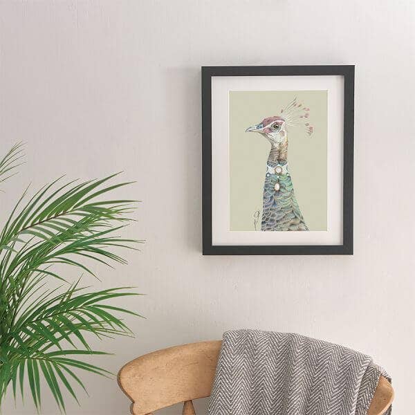 Art : GLAMOUR PEAHEN | Art Print, Art mural pour la vente par Deckled Edge Ltd