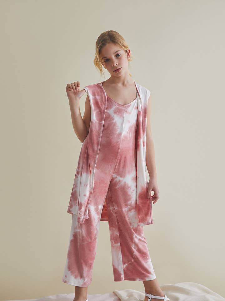 Roze tie-dye vest voor meisjes voor wholesale door Dadati