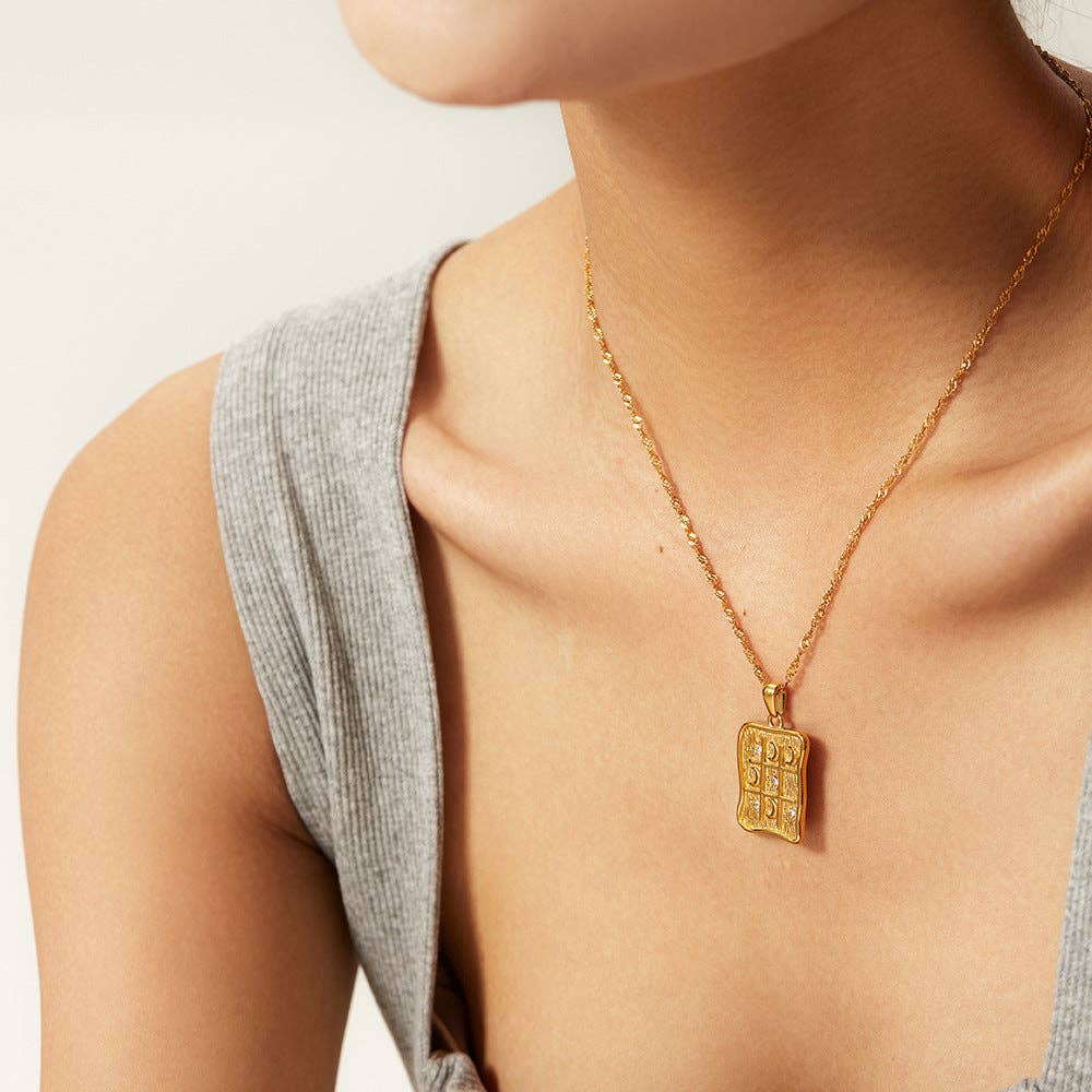 Dipped Shop - Vendita all'ingrosso Collana con ciondolo/pendaglio - Collana vintage con ciondolo a cuore e diamante DPJN493