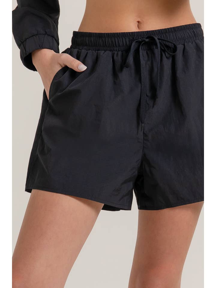 Active Basic | Active USA - Wholesale Athletic Shorts - Women's - Anorak Fabric Side Slit Workout Shorts18