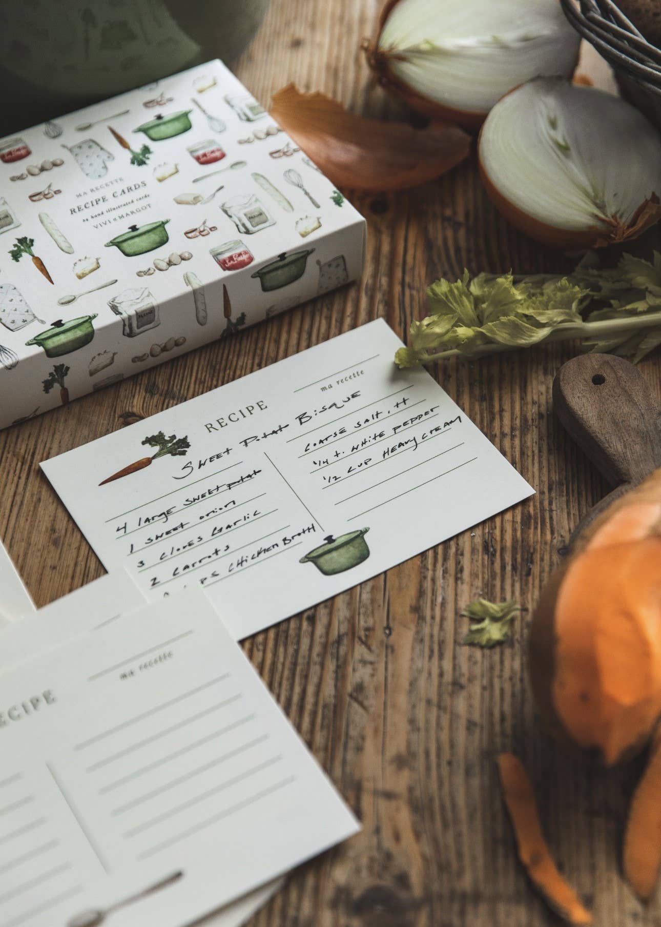 Vivi et Margot - Wholesale Recipe Card - Hand Illustrated Recipe Card Box Set 243