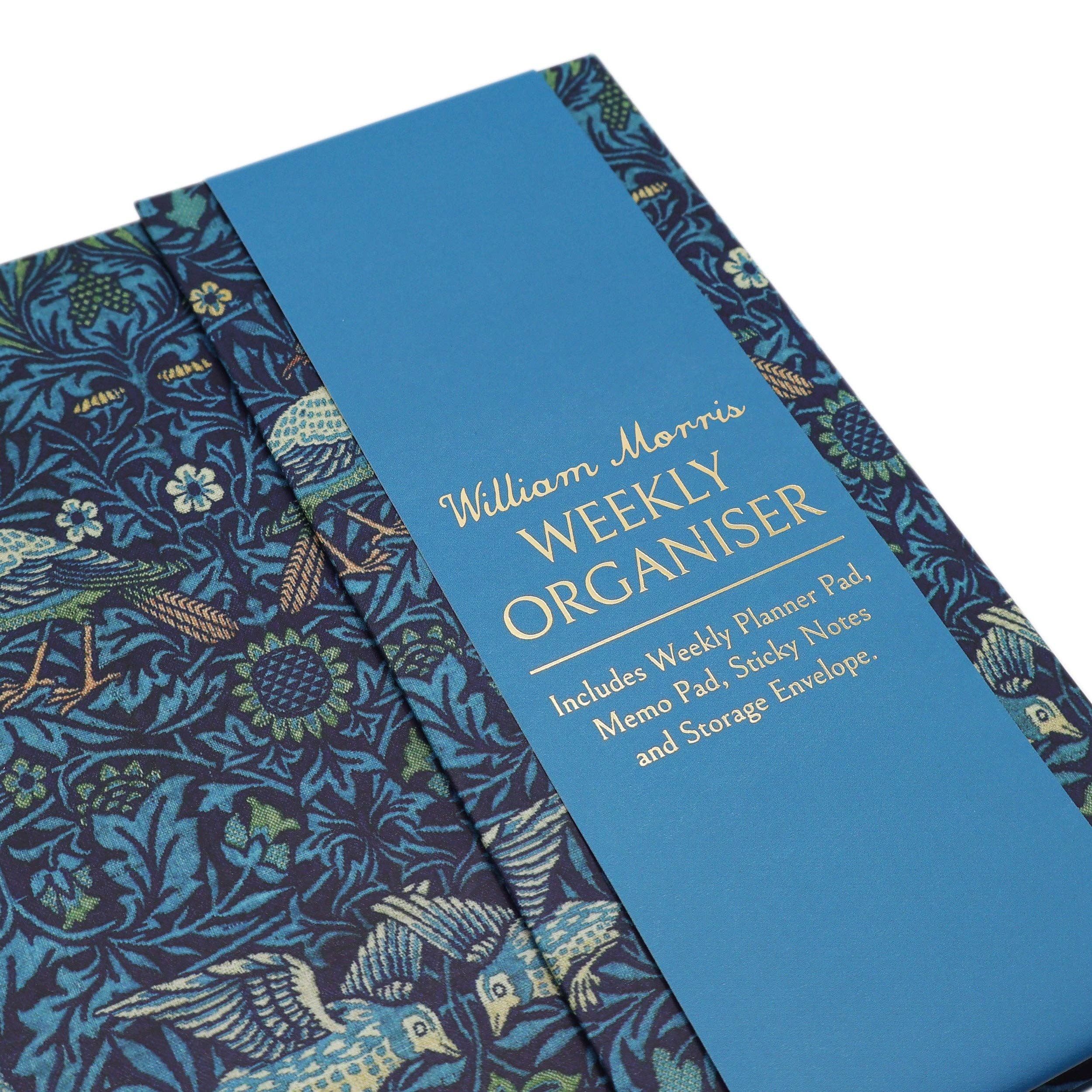 Robert Frederick Ltd – wholesale Planner – William Morris Weekly Planner Organiser With Sticky Notes - Birds Design3