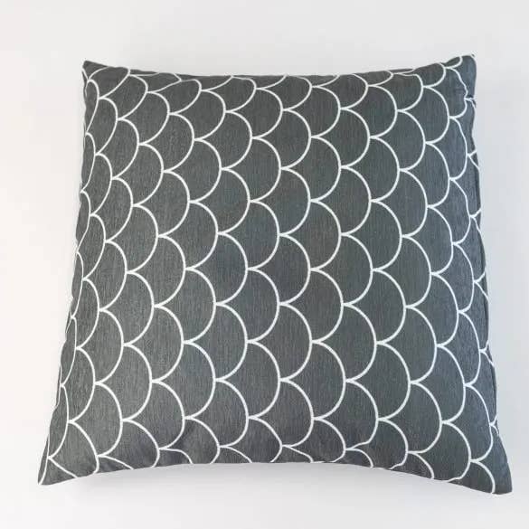 Chenille cushion cover Melva - Scales grey for wholesale by Superkussens